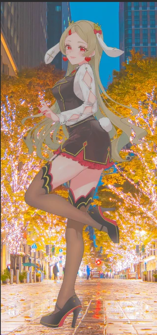 ちなみに応用するとレイヤー乗せるだけでVFX的に写真になじませることもできる