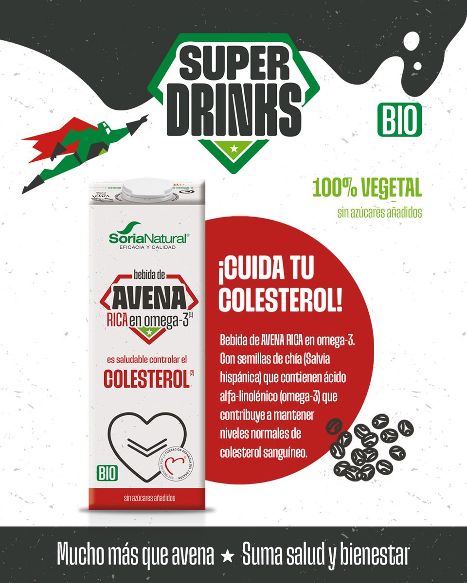 🥣Tu smoothie matinal, tu receta de pancakes o esa crema ligera de verduras…
🥤Todas ganan un toque gourmet con la Bebida de Avena rica en Omega 3.
🌱100 % vegetal, ecológica y contribuye a mantener niveles normales de 
colesterol. ✅💕