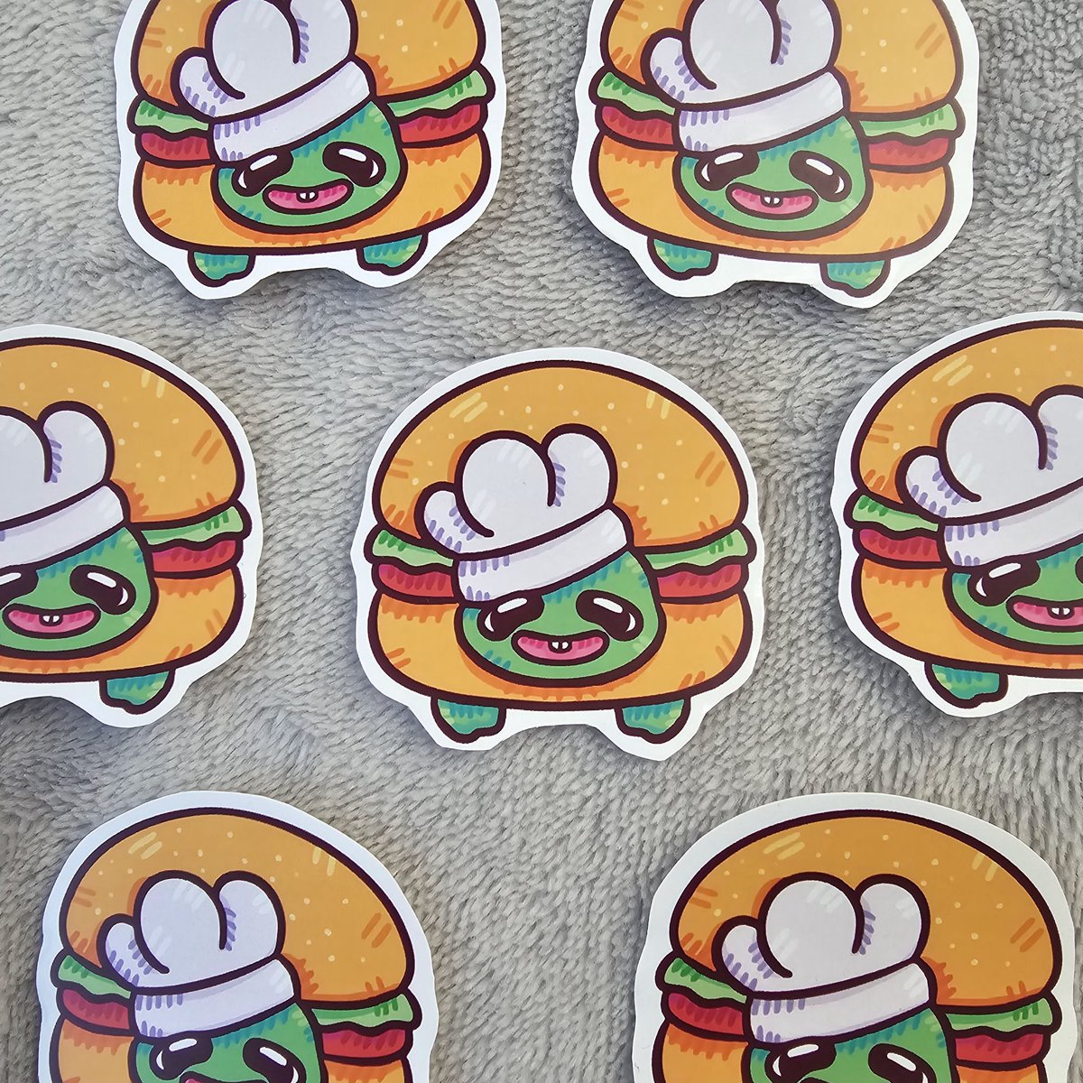 montselabb's tweet image. Say hello to Turtle Burger! 🍔🐢  
My newest sticker is here! ✨  — all handmade with love ✂️💖  

Adopt yours on Ko-fi or Instagram! ⬇️  
[linktr.ee/montselab]  

#stickers #handmadestickers #montselab #kawaiistickers #holostickers #turtlesticker #burgersticker