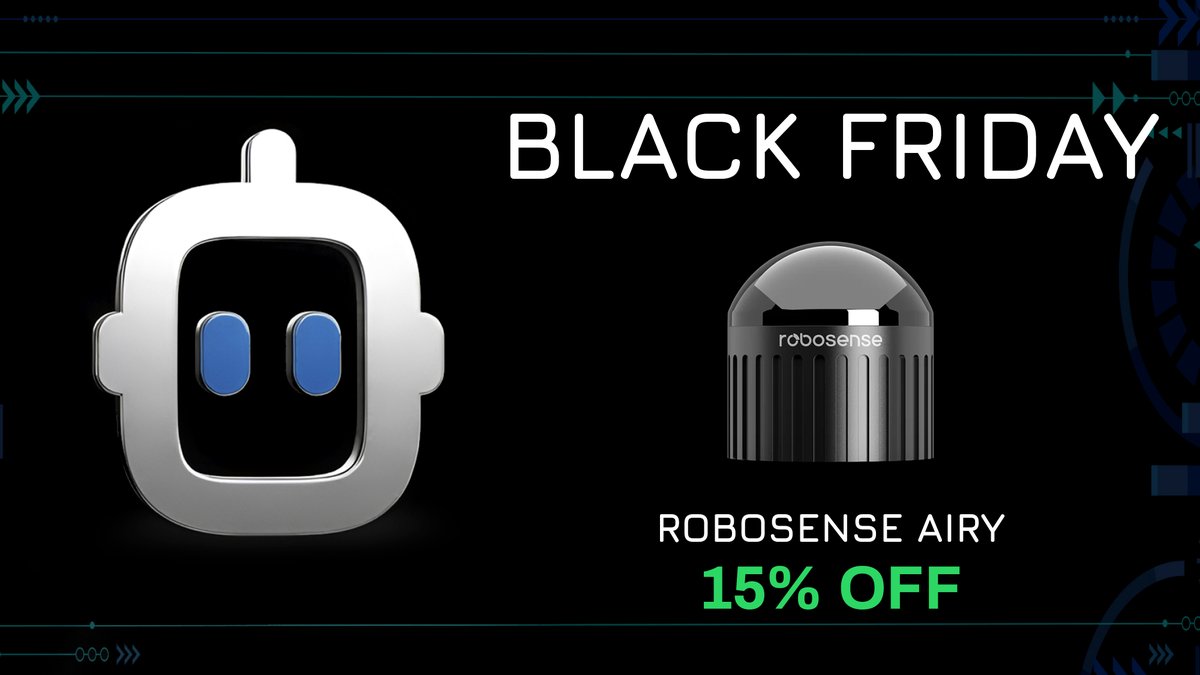 ROSComponents's tweet image. ‼️‼️AIRY 3D LiDAR 360º sensor▶️▶️15% deal
roscomponents.com/product/airy/

@RoboSenseLiDAR #BlackFriday #Robotics #LIDAR
