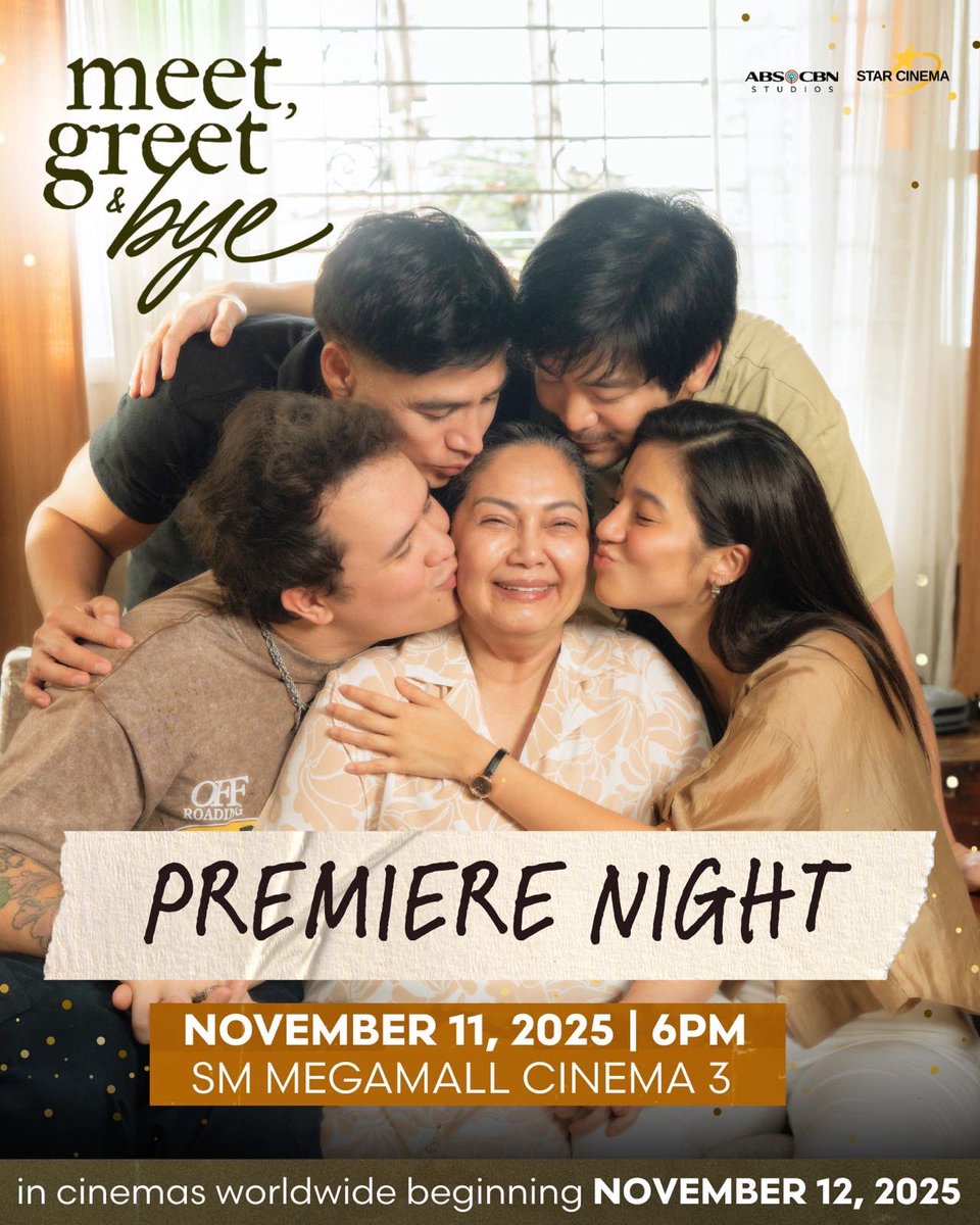 HAPPENING NOW: Join Piolo, Joshua, Belle, Juan Karlos, and Maricel in “Meet, Greet &amp; Bye’s” premiere night happening at SM Megamall, 6PM.

Follow this thread for updates.

#MeetGeeetAndBye #MGBTheWorldPremiere