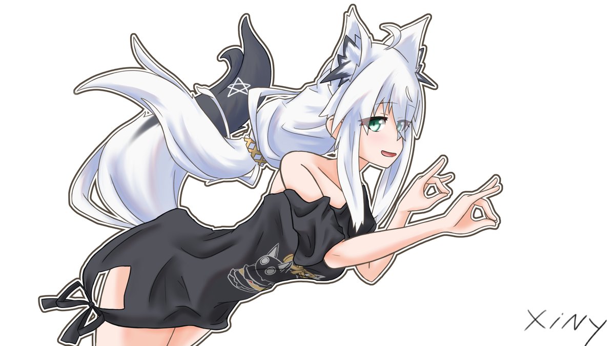 白上フブキ 「#絵フブキ」|xiny/さいにーのイラスト