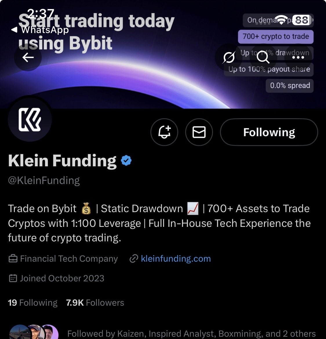 Fereroacher's tweet photo. @inspirdanalyst @KleinFunding Done ☑️ https://t.co/xOkzkSFmvg