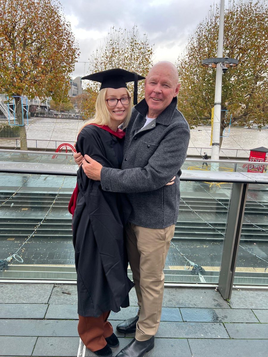 Proud dad moment with youngest daughter graduation. Master of Arts. 
Go Molly
