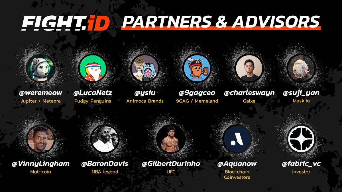 .<a href="/JoinFightID/">Fight.ID</a> is been backed by a global network of builders, creators, and investors shaping the future of web3.

"this should make you to join the movement "

again those partners and advisors are why this is more than a platform: it’s a movement.