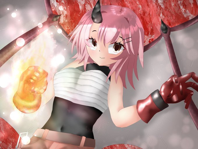 #oc #一次創作 #イラスト 
#絵柄好みって人にフォローされたい 
イラストの再掲。
必殺の構えをする龍娘ちゃん🔥👊 