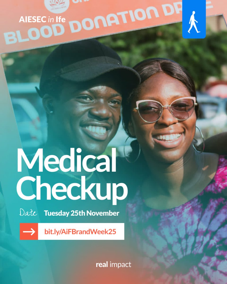This Brand Week, we are charging you to be intentional about your wellbeing.
Join us at our free medical check-up activity.🤩
Take charge of your wellbeing: bit.ly/AiFBrandWeek25 

#AIMES #BRANDWEEK  #HealthyLiving #YouthLeadership