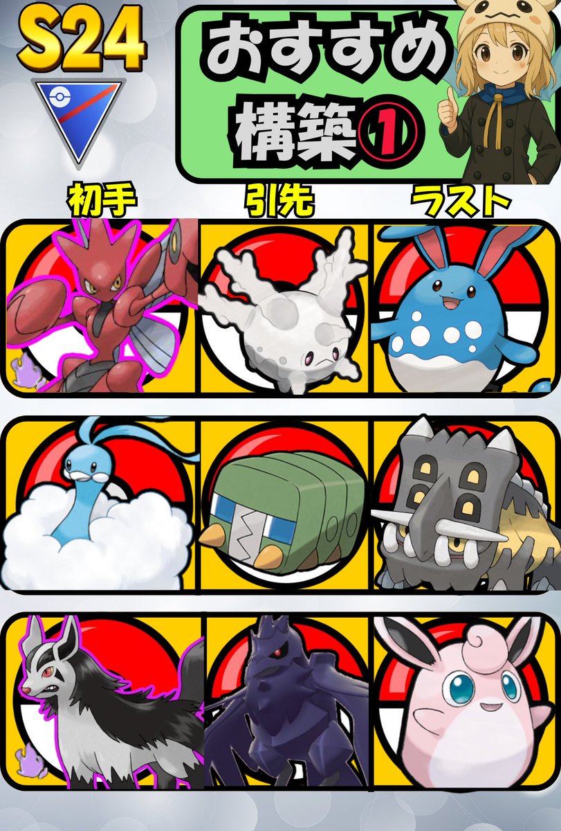5xncm69KYKqmRRj's tweet photo. スーパーリーグ
爆上げ構築共有します！

明日から今シーズンラストの
スーパーリーグが始まります！
ぜひ、最後まで頑張りましょう！😌

#ポケモンGO 
#スーパーリーグ
#GBL https://t.co/QnQcTknEkr