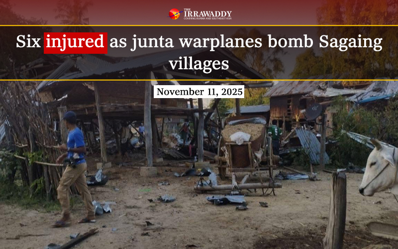 Unprovoked junta airstrikes on two villages in Depayin, Sagaing Region injured six people and damaged houses on Monday, locals reported. #WhatsHappeningInMyanmar