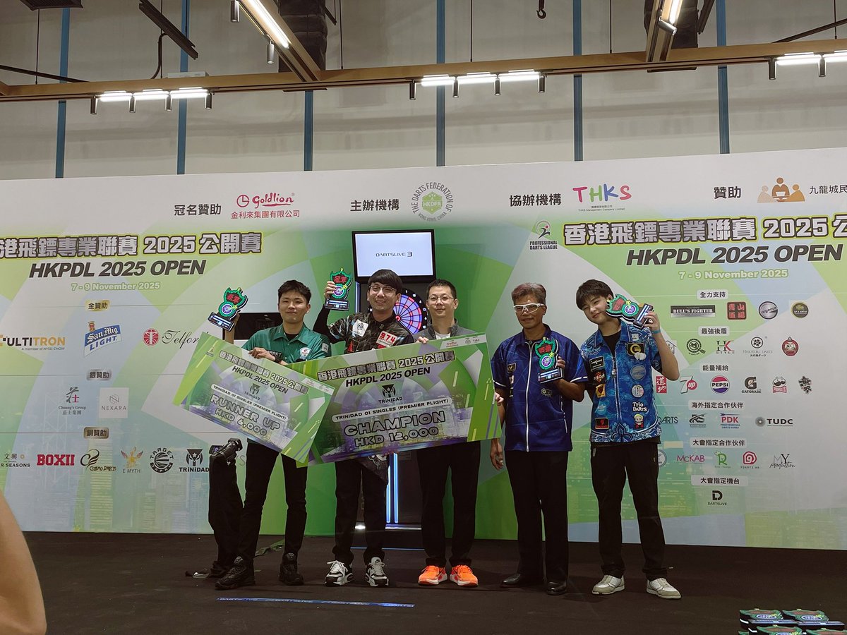 ThePandaman180's tweet photo. HKPDL 2025 Open
01 Singles-Champion🏆
Medley Singles-Runner-up🥈
01 Doubles-Third Place🥉
Medley Doubles-Third Place🥉
Asia Bar Championship-Third Place🥉

Thank you my sponsors
#CaliburnDarts
#974DartsClub
#Lstyle
#BOXIIStudio
#成都小鱼制香
#WanClub
#EVO https://t.co/2SL0Kc1yLZ