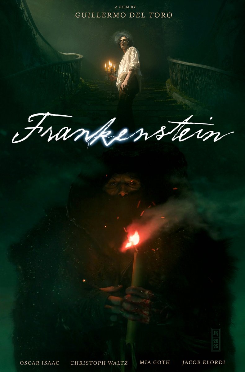 JasonRagosta's tweet photo. Do to my complete obsession with @RealGDT ‘s masterpiece #frankenstein , I was compelled to create this alternate #fanartposter 🤘🏻 #danlaustsen ‘s cinematography in the film is some of the best I’ve ever seen. It truly feels like an oil painting that’s come to life 🙌🏼🔥❤️🔥 https://t.co/sdbHtnu7lz