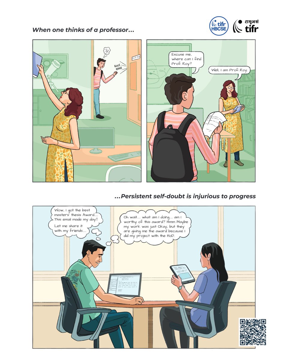 TIFRScience's tweet photo. A digital cartoon book, 'Tuning Mental Frameworks' by TIFR faculty, Deepa Chari &amp; Vandana Nanal, was recently released.

It explores themes of gender bias, imposter syndrome &amp; implicit bias, encouraging reflection &amp; dialogue on creating equitable, inclusive spaces in science. https://t.co/KQ1C81DnW0
