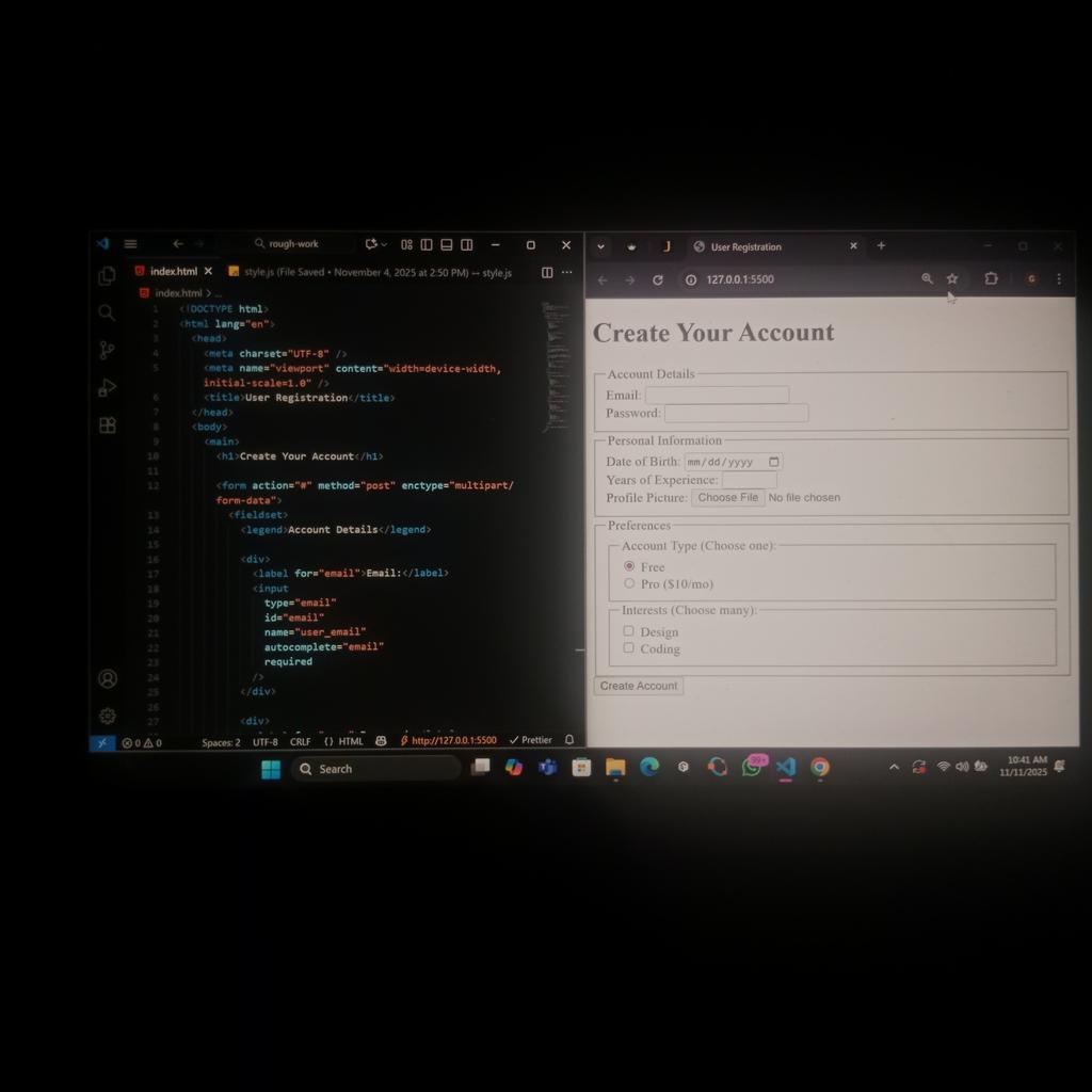 asteech_web3's tweet image. Day6/ 

 Today&apos;s HTML lesson was all about the &amp;lt;input&amp;gt; tag.
I didn’t realize how much the type attribute actually does until now.

For example:

type=&quot;date&quot; pops up a calendar.

type=&quot;number&quot; brings out a number pad on mobile.

type=&quot;file&quot; opens the file picker.

type=&quot;password&quot;…