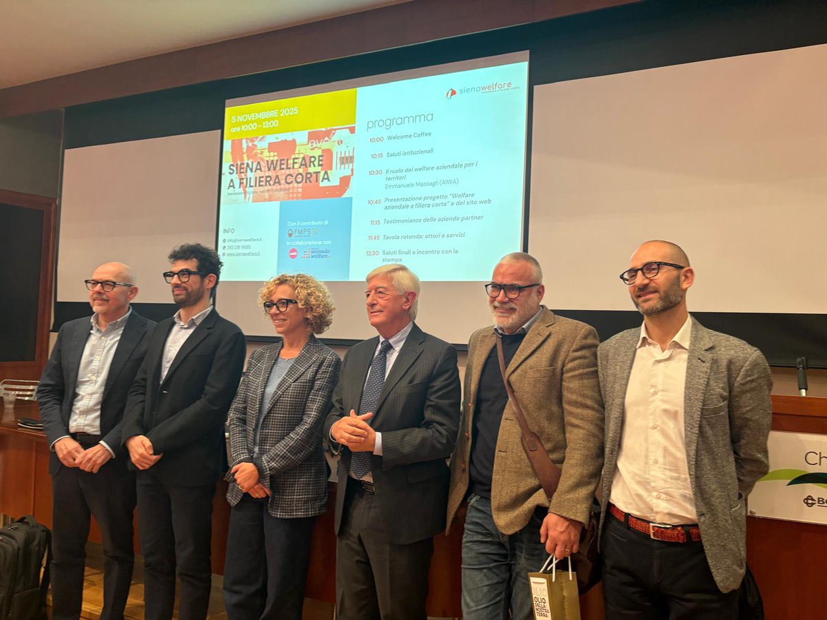 La scorsa settimana è stato presentato a #Siena "Welfare aziendale a filiera corta", promosso da <a href="/fondazionemps/">Fondazione Mps</a>. Il progetto vuole promuovere servizi di #WelfareAziendale attraverso il #TerzoSettore e la #filiera locale 👉 bit.ly/3LFsv6B