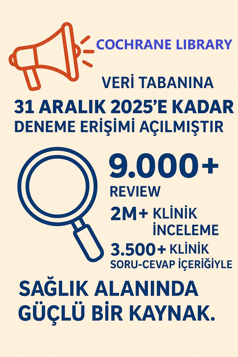 📢 Cochrane Library veri tabanına 31 Aralık 2025’e kadar deneme erişimi açılmıştır! 

🔍 9.000+ review, 2M+ klinik inceleme, 3.500+ klinik soru-cevap içeriğiyle sağlık alanında güçlü bir kaynak. <a href="/deuhastanem/">Dokuz Eylül Üniversitesi Hastanesi</a> <a href="/dokuzdeutip/">deutipfakultesi</a> 

➡️Detay için: kutuphane.deu.edu.tr/?p=15067