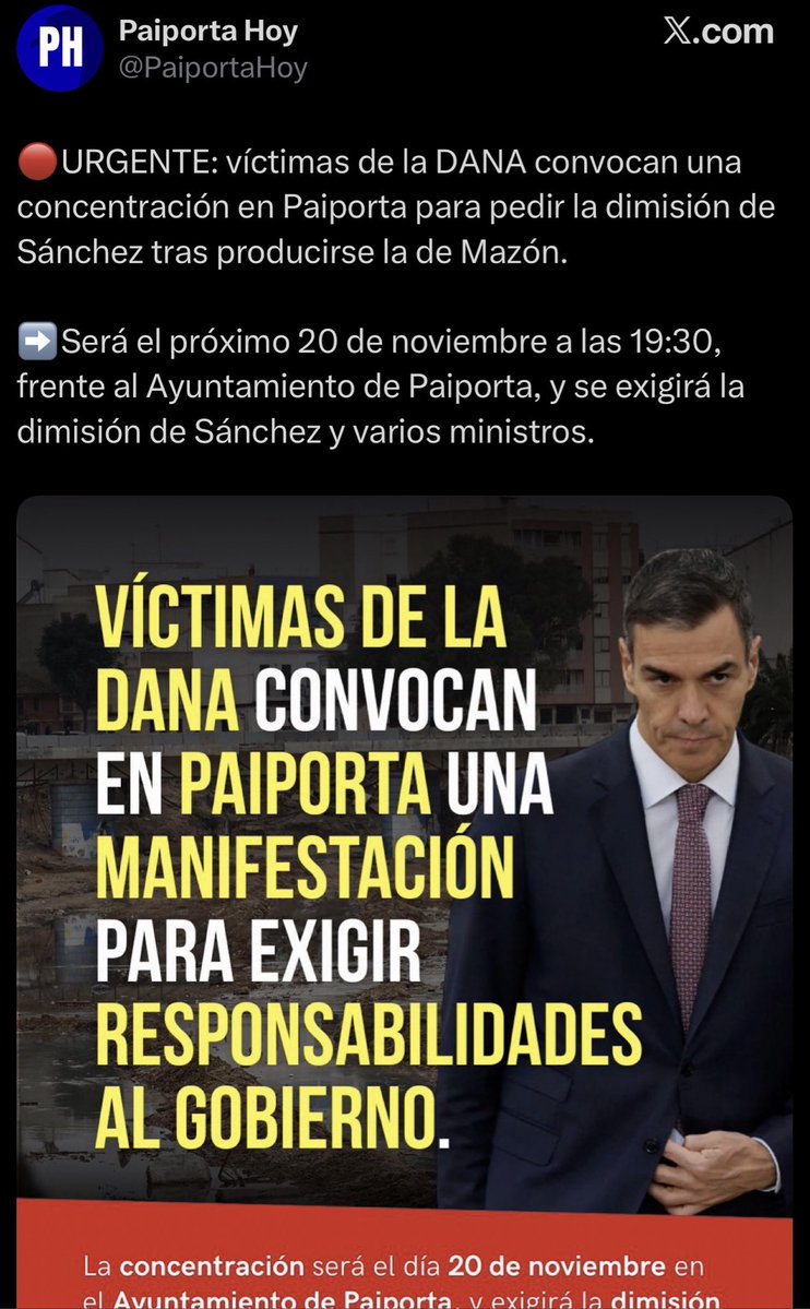comuflauta's tweet image. Diario de como pillar una manipulación.

1. Una cuenta de twitter que se hace pasar por un medio afirma que “Asociaciones de afectados por la DANA” van a convocar una huelga el 20N para pedir la dimisión de Sanchez.

2.  Afirmo que en este movimiento hay algun partido politico…