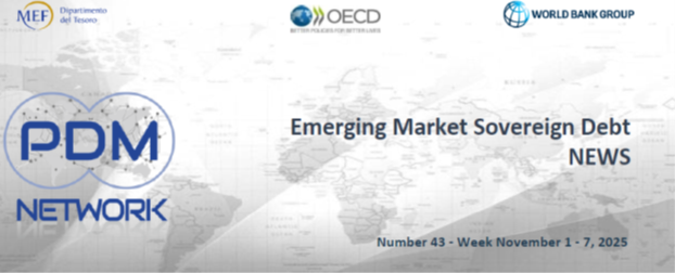 📣The Emerging Market Debt  News - Weekly Newsletter n. 43, 2025 -🗓️ Week November 1-7
is now available here👉shorturl.at/VnNGw
📝Subscribe to our newsletters 
 👉bit.ly/495cxJG
#publicdebt #sovbonds #EmergingMarkets
<a href="/MEF_GOV/">MEF</a>
<a href="/OECD/">OECD ➡️ Better Policies for Better Lives</a>
<a href="/WorldBank/">WorldBank</a>