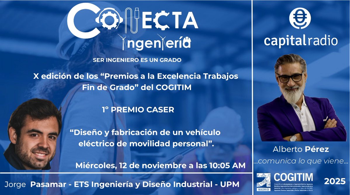 cogitimadrid's tweet image. 🔊¿Sabías que se puede crear un kart eléctrico con baterías reutilizadas de un Porsche Taycan?

📻Mañana, a las 10:05 h en @capitalradiob,  entrevistamos a Jorge Pasamar en #ConectaIngeniería para hablar de su proyecto Taykart. ¡Síguenos en directo!👇

▶️capitalradio.es/directo