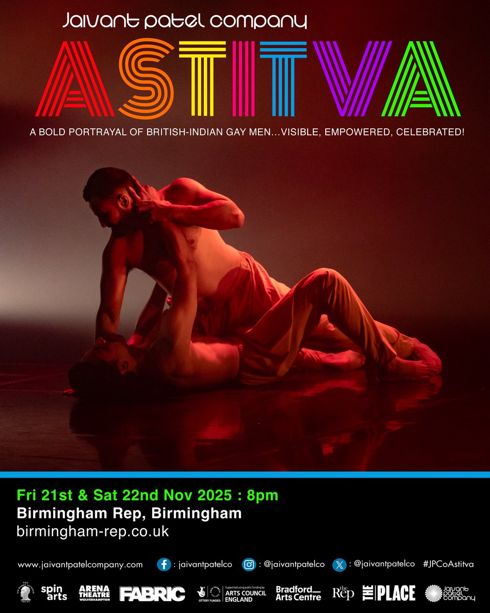 jaivantpatelco's tweet image. ASTITVA GOES TO BIRMINGHAM REP THEATRE

📆  21/11/25 &amp;amp; 22/11/25 (8pm)
 
📍Birmingham Rep, B1 2EP
 
🔗 tinyurl.com/48f7v4tz

#JaivantPatelCompany #LetsCreate #JPCoAstitva