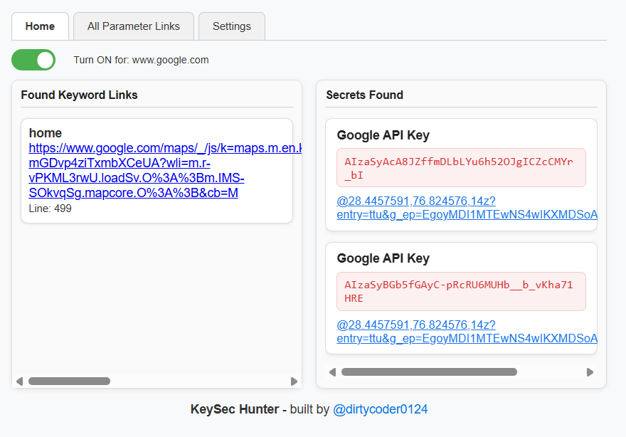 dirtycoder0124's tweet image. 🔍 Hunting secrets just got easier.

Meet KeySec Hunter — a Chrome extension that scans websites for keywords &amp;amp; exposed secrets.

💡 Perfect for bug bounty hunters &amp;amp; devs.

github.com/dirtycoder0124…

#BugBounty #bugbountytips