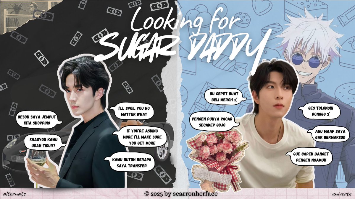 scarronherface's tweet photo. #HuaSheng / #XingQiu series au
—𖹭 looking for papa gula 𖹭—

; they called it arrangement, but it felt too much like fate. what started with money, ended with a heartbeat.

© 2025 by scarronherface https://t.co/HfwIpBtGvD