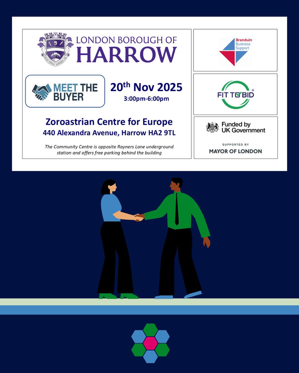 𝗛𝗮𝗿𝗿𝗼𝘄 𝗠𝗲𝗲𝘁 𝗧𝗵𝗲 𝗕𝘂𝘆𝗲𝗿

On: Thu 20th Nov @ 2:30pm 
At: Zoroastrian Centre for Europe, HA2 9TL

Meet buyers and decision makers from Harrow Council Procurement &amp; Housing teams, NHS NW London Procurement, and major Tier 1&amp;2 contractors. 

docs.google.com/forms/d/e/1FAI…