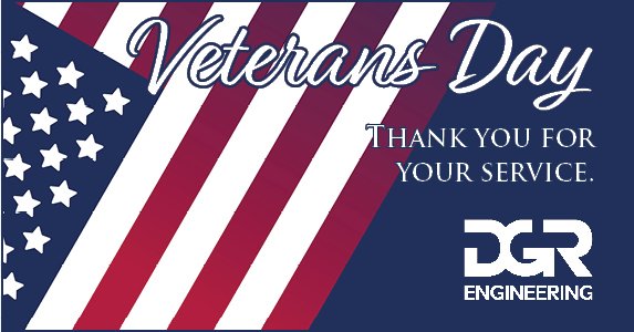 Today, we honor all veterans, especially those on our DGR team, for your courage, sacrifice, and service to our nation. Thank you. #VeteransDay #DGRSolutions dgr.com