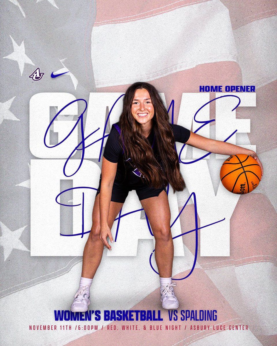 GAMEDAY‼️

<a href="/AsburyWHoops/">Asbury W Basketball</a> takes on Spalding tonight at home for their first game of the 2025-26 season👀

Theme: Red, White, &amp; Blue 

⏱️6:00pm tipoff

📍Luce Center