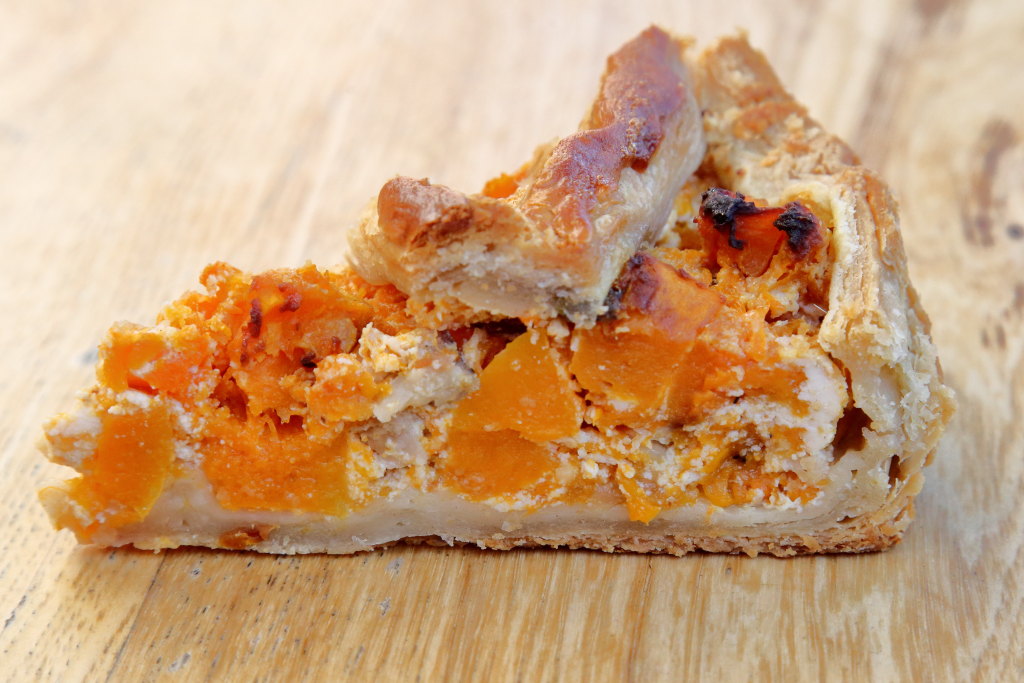 A torta salata with squash (Long Island cheese squash) and pancetta (more evident to the palate than to the eye) on an autumn afternoon outside Bread and Salt, Jersey City