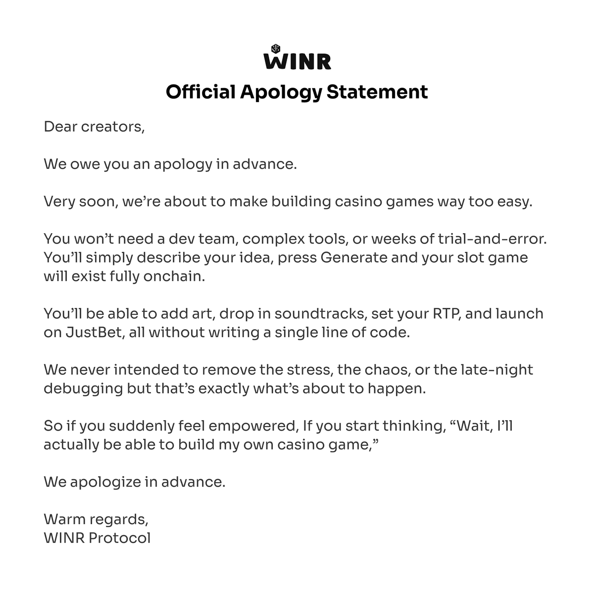 WINRProtocol's tweet image. we&apos;re sorry🥺