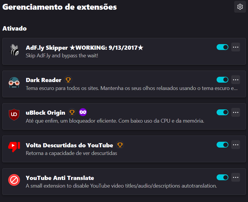 Alguém consegue me dizer pq caralhos o firefox tá consumindo 1 GB de ram só com 3 guias abertas??? (essas são as extensões que eu uso)