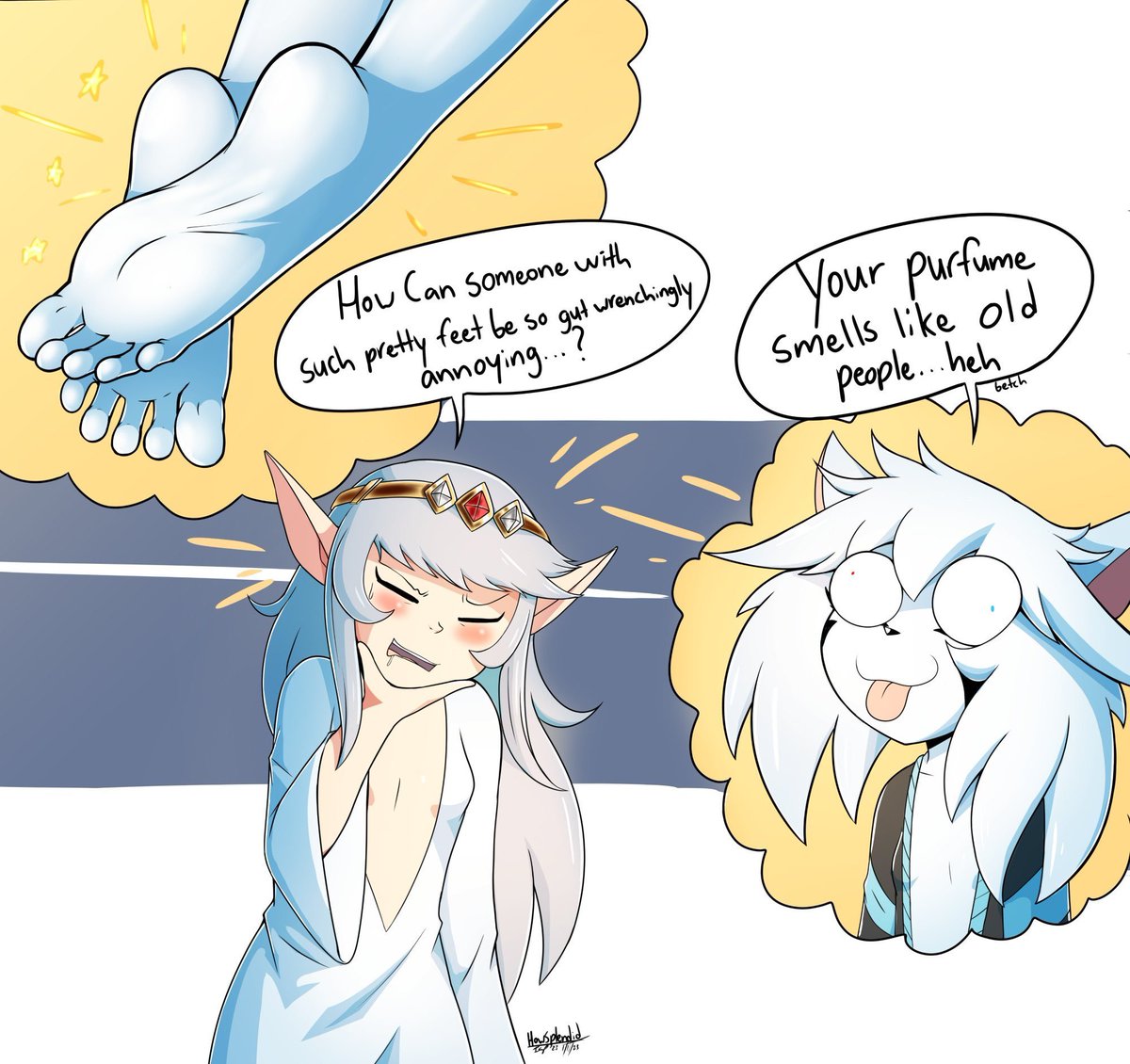 A silly featuring my character Rain and Caroline. She thinks about Caroline a lot it seems