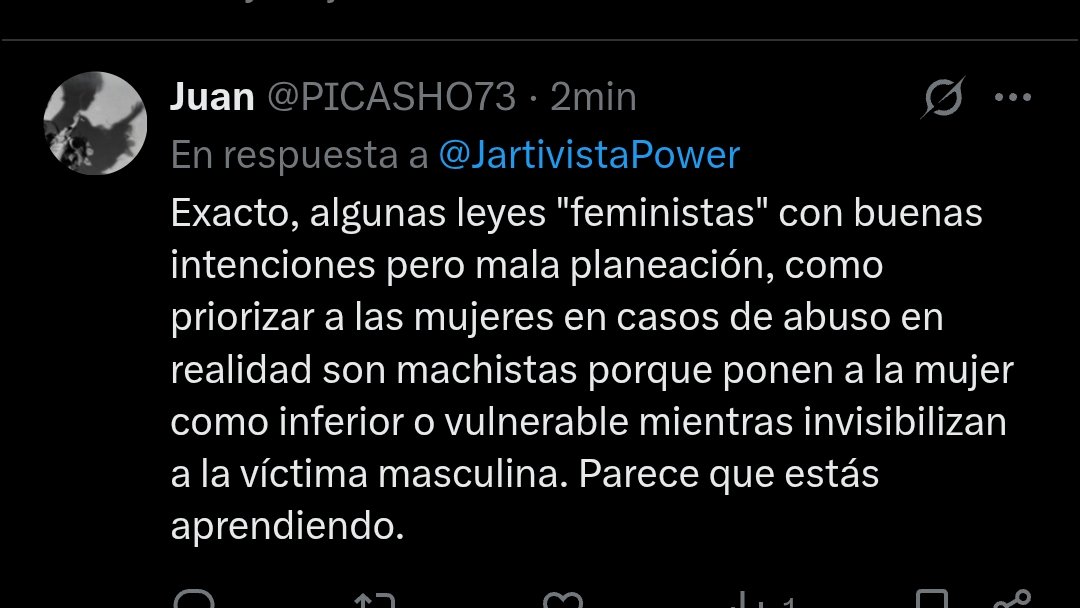 Las leyes feministas son en realidad machistas. 🥳

Las feministas no lo saben, pero a mí me lo está explicando Juan, que lo del mansplaining lo entendió regular, pero de "machismo" sabe un montón... 🤩