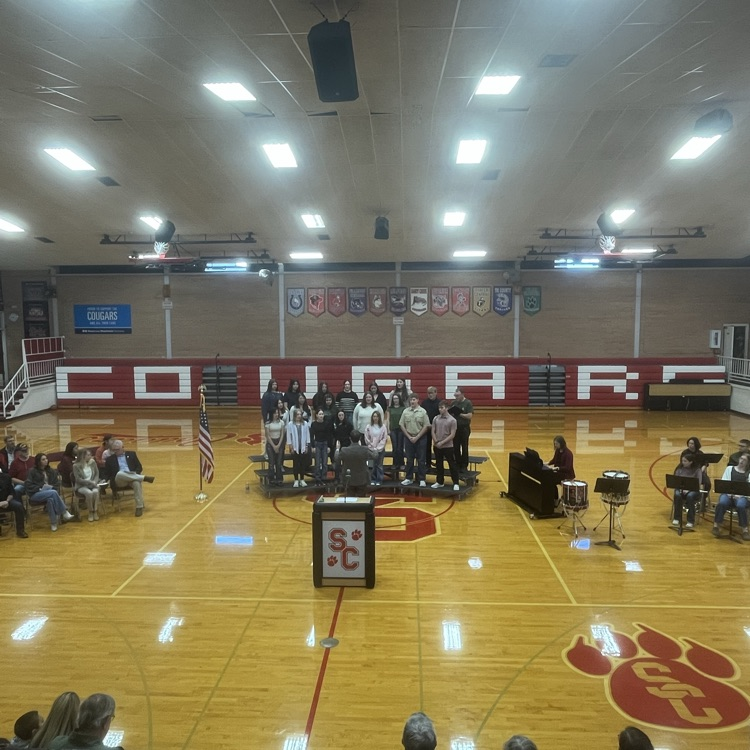 The Veterans Day program is underway at Sandy Creek! Thank to all our veterans!