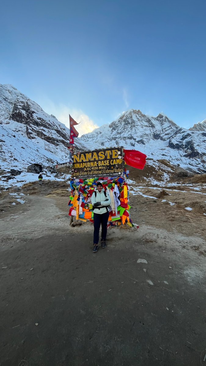 Between Should I? Or I should?
I made it to ABC today. Brutal course from Himalaya via MBC. But, sunset views at Machapuchare Peak made all ascend worth it. Sunset sky was pink. There is some Snow around. 🌨️