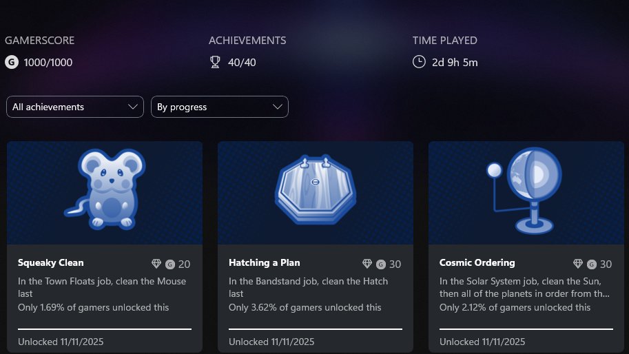 xVoidWizard88's tweet image. さて、今日は『PowerWash Simulator 2』をクリアしました。ゲーム内の実績も全て達成しました。ゲームを100%クリアするのは久しぶりです。
でも『PowerWash Simulator 2』はリラックスしながら掃除をするのに最適なゲームです。

僕のプレーを見に来てくれたみんな、ありがとう。🙇‍♀️🙇‍♀️🙇‍♀️

#FuturLab…