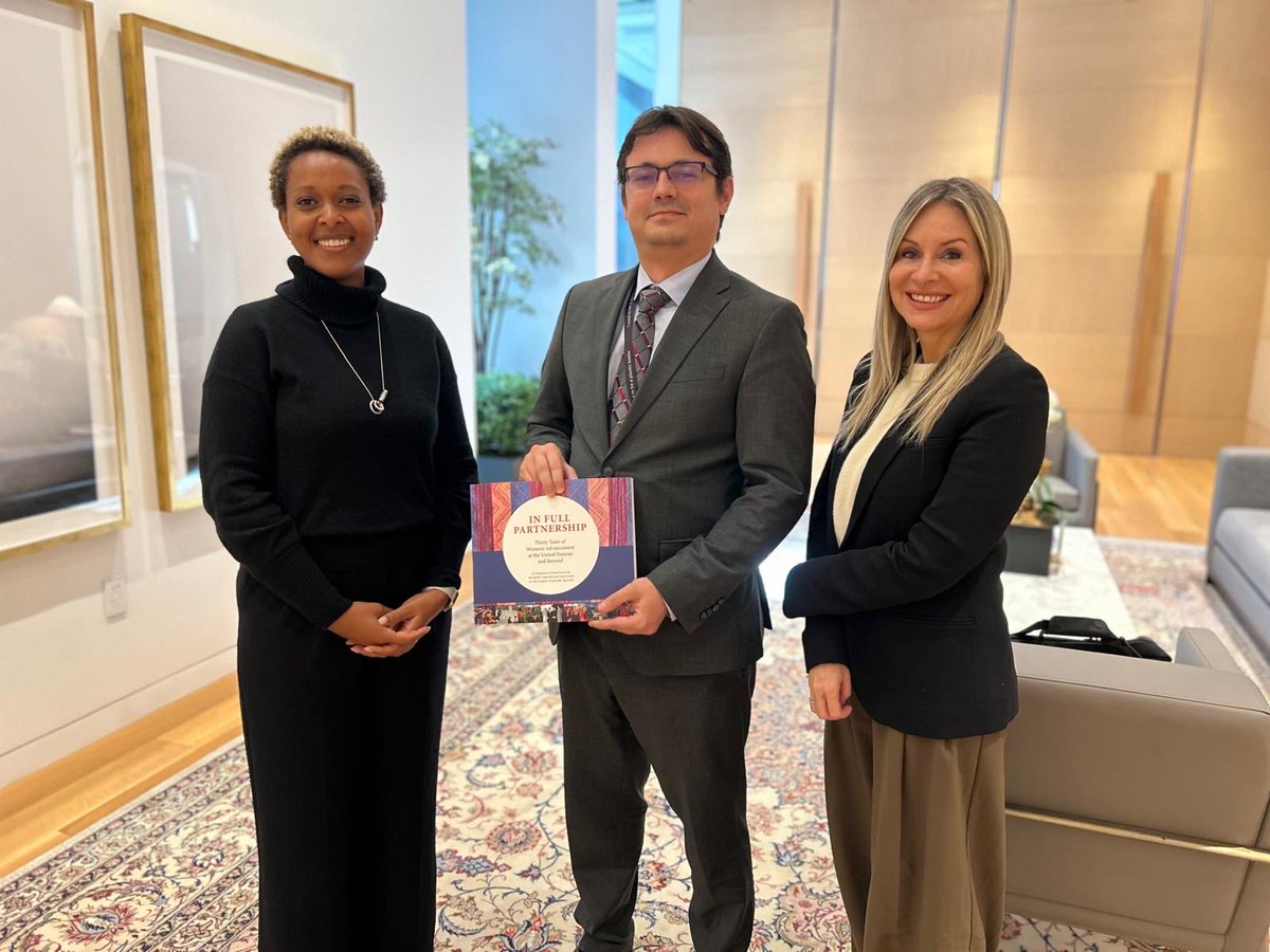 Liliane Nkunzimana (<a href="/LNkunzimana/">Liliane Nkunzimana</a>) and Rachel Bayani (<a href="/BayaniRachel/">Rachel Bayani</a>), Representatives of the Baha’i International Community, met with Mr. Mihai Cocoru, First Secretary at the Mission of Romania to the United Nations <a href="/RomaniaUN_NY/">Romania UN NY</a>, to present a copy of “In Full Partnership,” a new