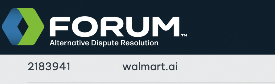 Walmart filed a UDRP for the Walmart.ai domain name at NAF.