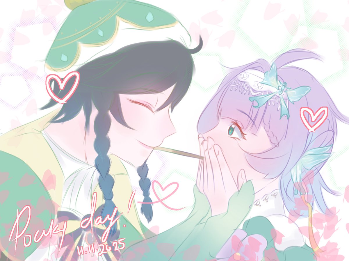 YON3V156's tweet photo. 『#Cipocky25』Today is Pocky day! ♡

💨"Hey, why are you covering your face? Don't be shy, sweetheart~!"
🧵 "Venti...!" https://t.co/Wh0wf8IWq4