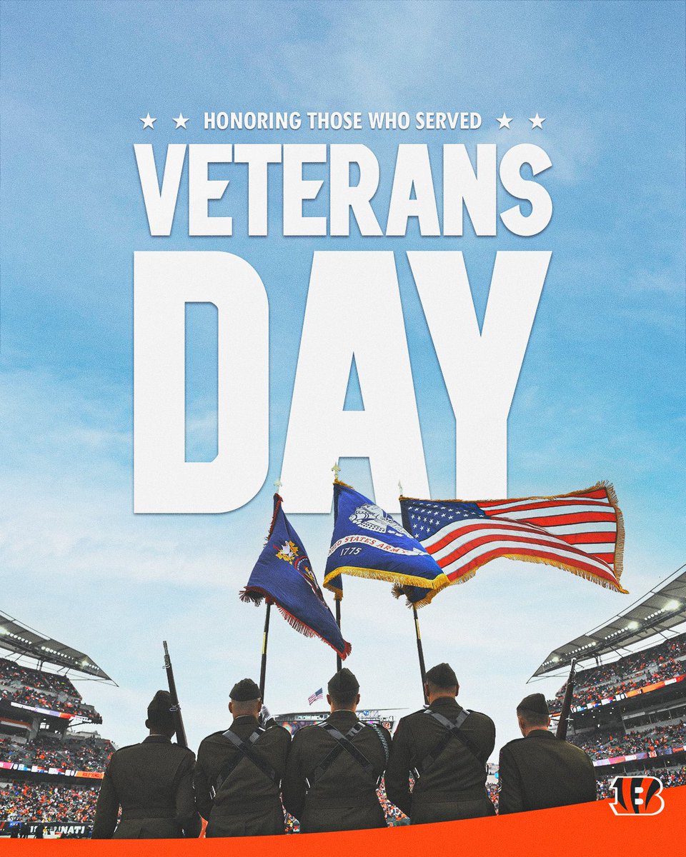 Bengals's tweet image. Thank you to all of the brave men and women who have selflessly served our country.