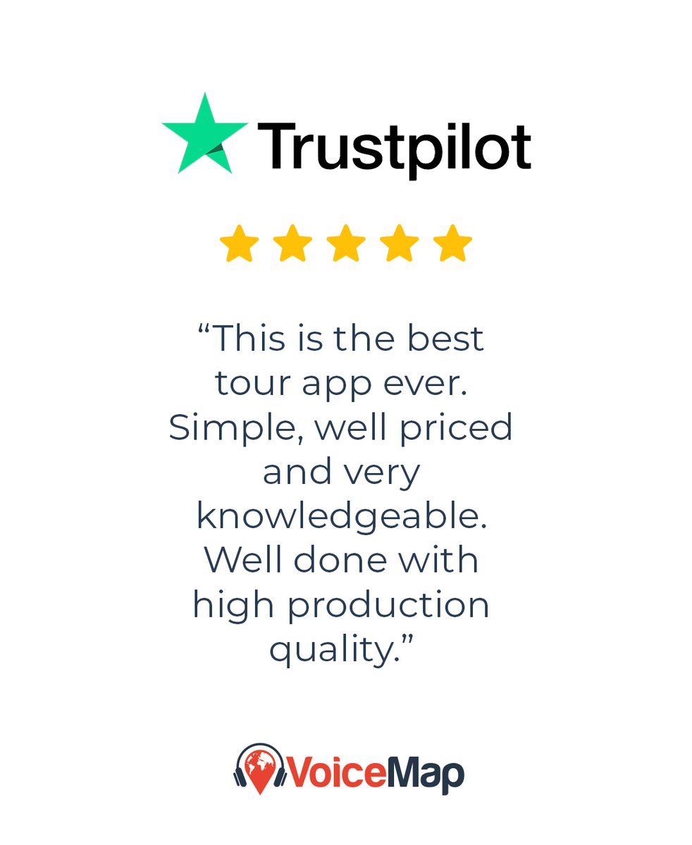 MyVoiceMap's tweet image. Our community loves VoiceMap for being simple, well-priced, and produced to the highest quality – making it “the best tour app ever”.

Download VoiceMap and discover why travellers want to take one of our tours in every city! 🎧🗺️

#VoiceMap #AudioTour #TrustpilotReview #5Stars