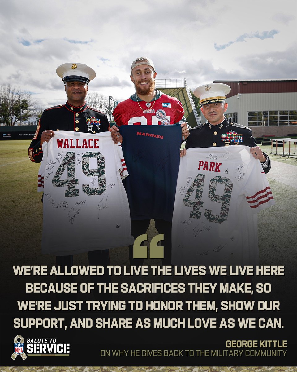.<a href="/gkittle46/">George Kittle</a> has the utmost respect for those who have served and continue to serve our country. ❤️

#VeteransDay | #SaluteToService