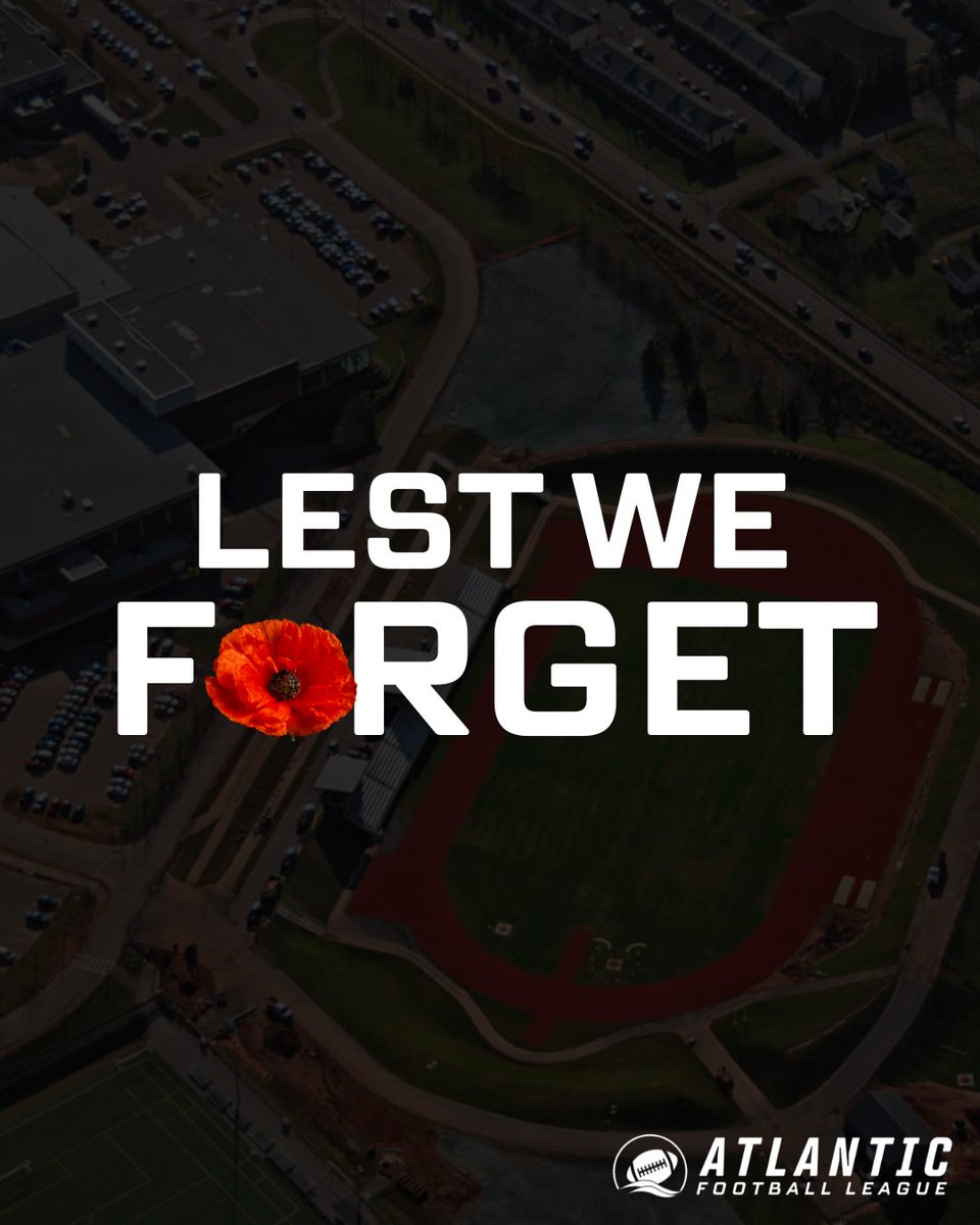 The Atlantic Football League is taking a moment to thank, honour, and remember our veterans, past and current, for their sacrifices defending our communities and world. Thank you for your service.