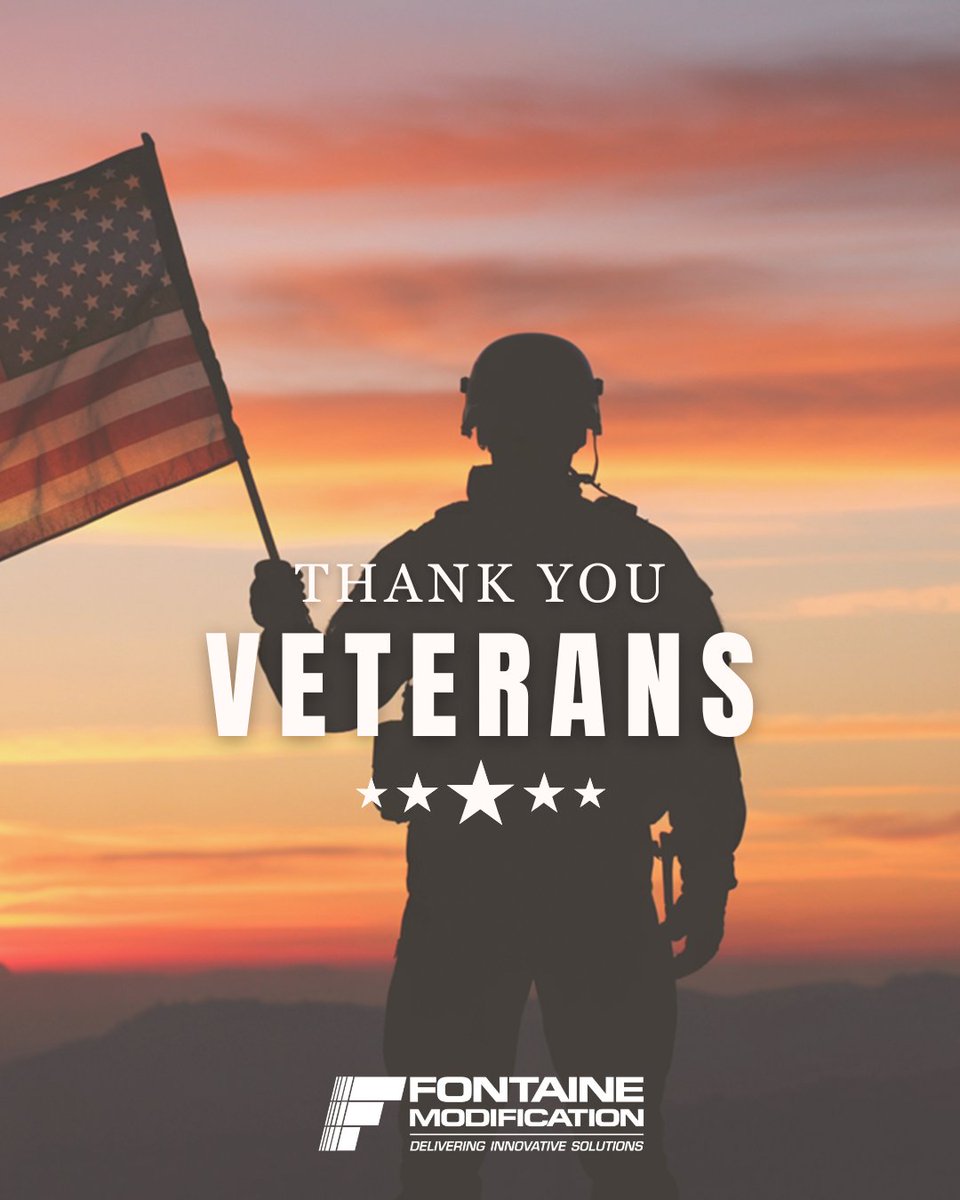 FontaineMod's tweet image. 🇺🇸 Honoring Those Who Served
 
Today and every day, Fontaine Modification proudly salutes the brave men and women who have served our country. Your courage, sacrifice, and commitment to protecting our freedoms inspire us all.
 
To all veterans — thank you for your service.