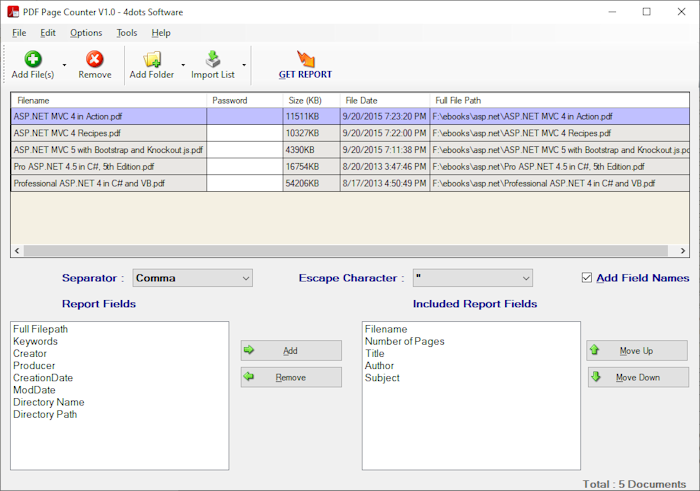 #PDF Page Counter V1.3

Count PDF pages and get a report with metadata information

softpcapps.com/pdf-page-count…

#WinTools #WinApp #PCSoftware #WindowsTools #Utilities