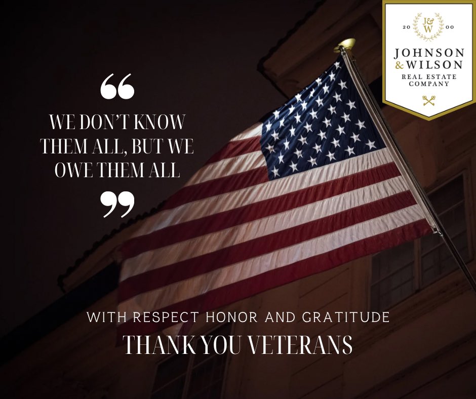 JohnsonWilsonRE's tweet photo. Thank you Veterans for your selfless service! Today we honor you and your sacrifices!! #johnsonandwilsonrealestate #hopeforhomes #veteransday #lowcountry https://t.co/SuOo7rPlxW