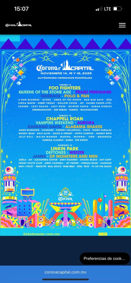 josselistern's tweet photo. Vendo 1 Abono Banamex Plus (3 días) para el @CoronaCapital 14, 15 y 16 de noviembre #CoronaCapital #DM #Boletos #CDMX https://t.co/nuvWug14CO