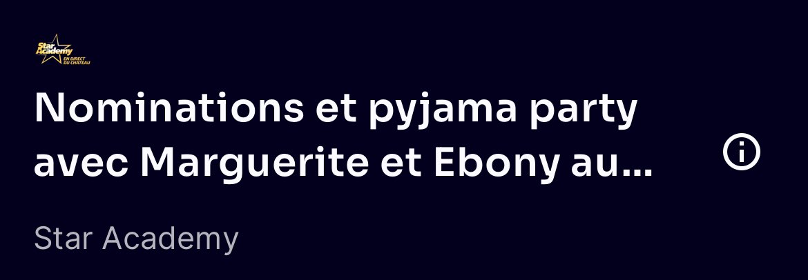 Le retour d’Ebonite 🥰🥰 #StarAcademyLeLive