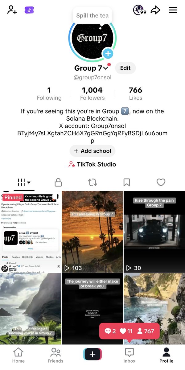 Group7onsol's tweet image. We’ve officially reached our first 1000 followers on our official TikTok page.