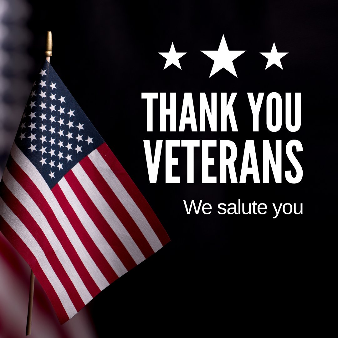 Today, we take a moment to express our gratitude to our vets and reflect on the freedoms and opportunities their service helps protect. We honor those who have served and are presently serving in the US Armed Forces for their bravery, dedication, and sacrifices #VeteransDay
